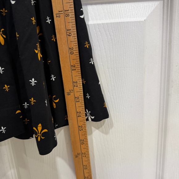 Trashy Diva Black Fleur de Lis V Neck Sleeveless Mini Dress Size 10 - Picture 6 of 9